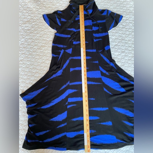 Kensie Blue Black Knit Women’s Dress Zip Drapery Pockets Comfy Size XS - Picture 5 of 11